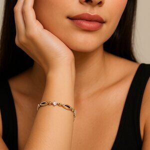 Vintage Signed CC 925 Topaz Bracelet 8 grams‎ 7.75 inches